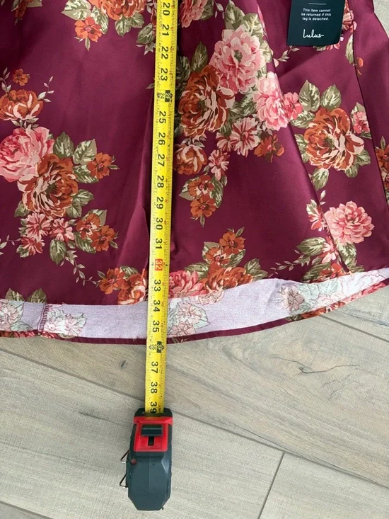 Lulu’s Unbelievably Lovely Red Floral Babydoll Empire Waist Mini Dress NWT XL - Picture 12 of 13